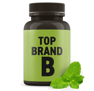 Top Brand B bottle with mint leaf Top Brand B bottle with mint leaf